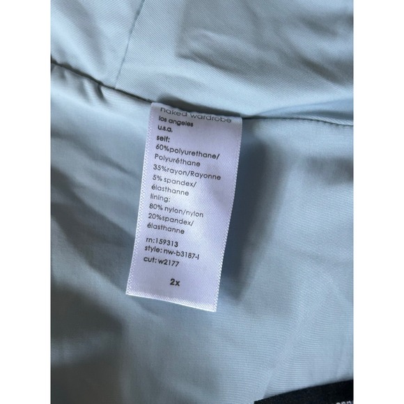 Naked Wardrobe Light Blue Square Neck Thong Bodysuit Size 2X - Picture 4 of 6